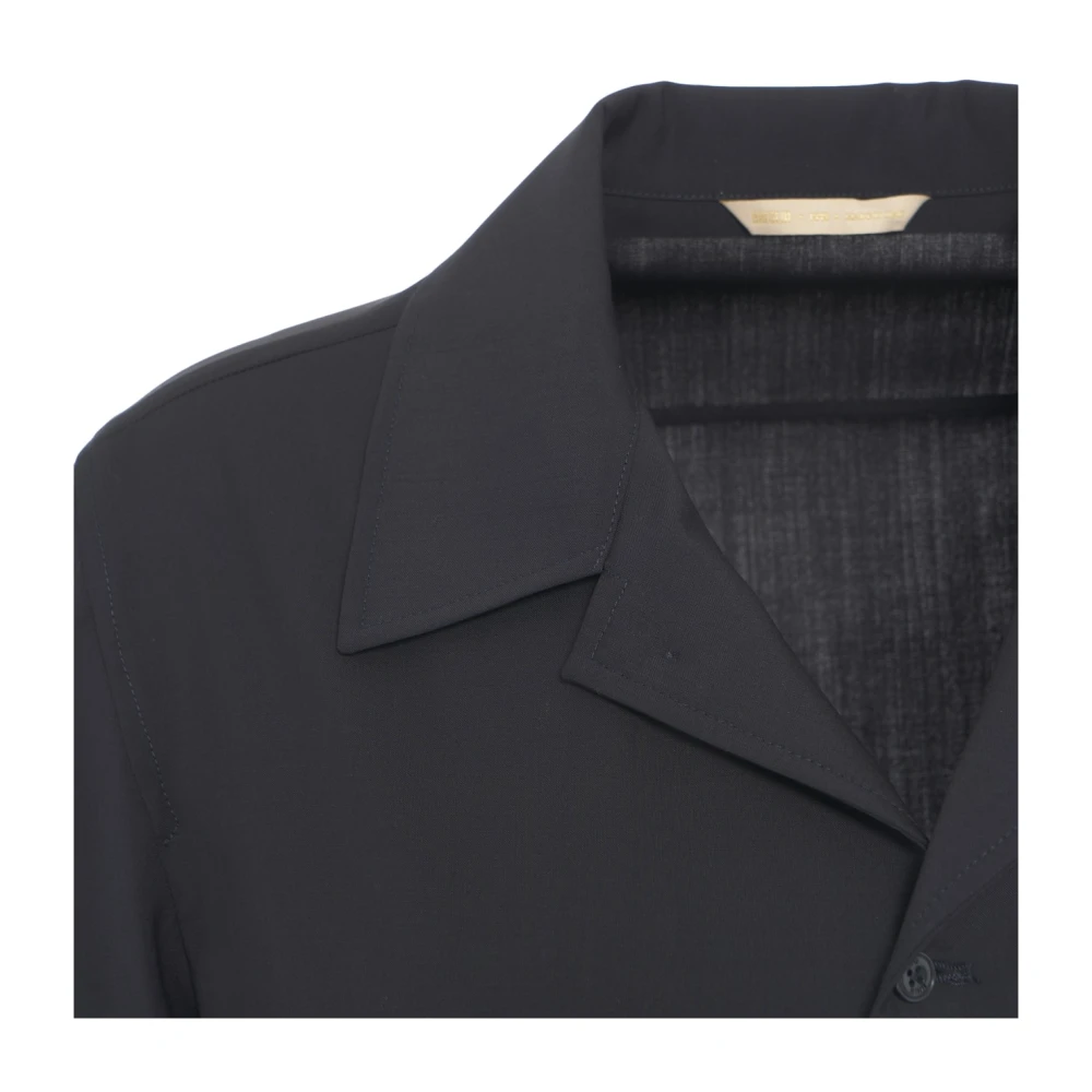 Briglia Blauwe Wollen Overshirt Jas Blue Heren