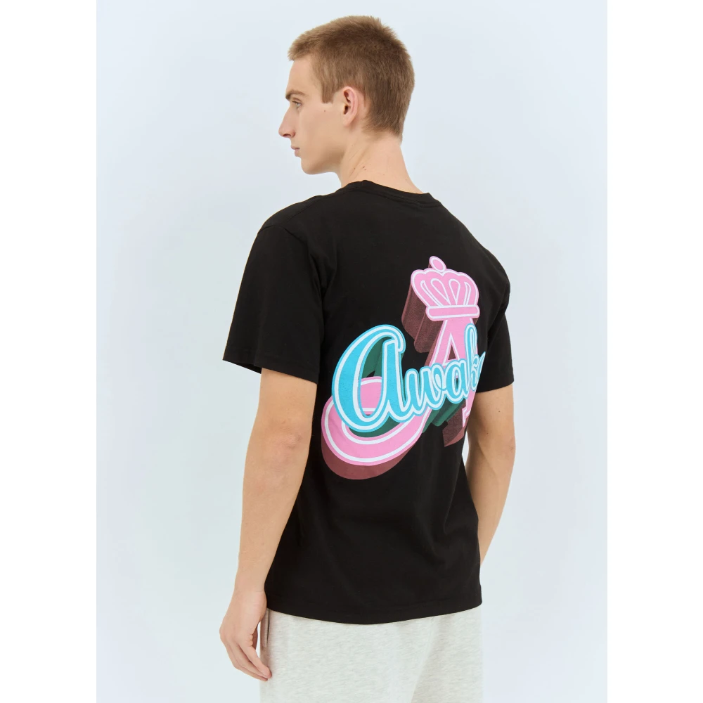 Awake NY Katoenen Jersey Kroon Grafisch T-shirt Black Heren
