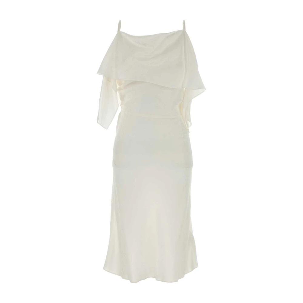 Mm6 Maison Margiela Women's White Midi Dresses, 2XS, Satin Dress