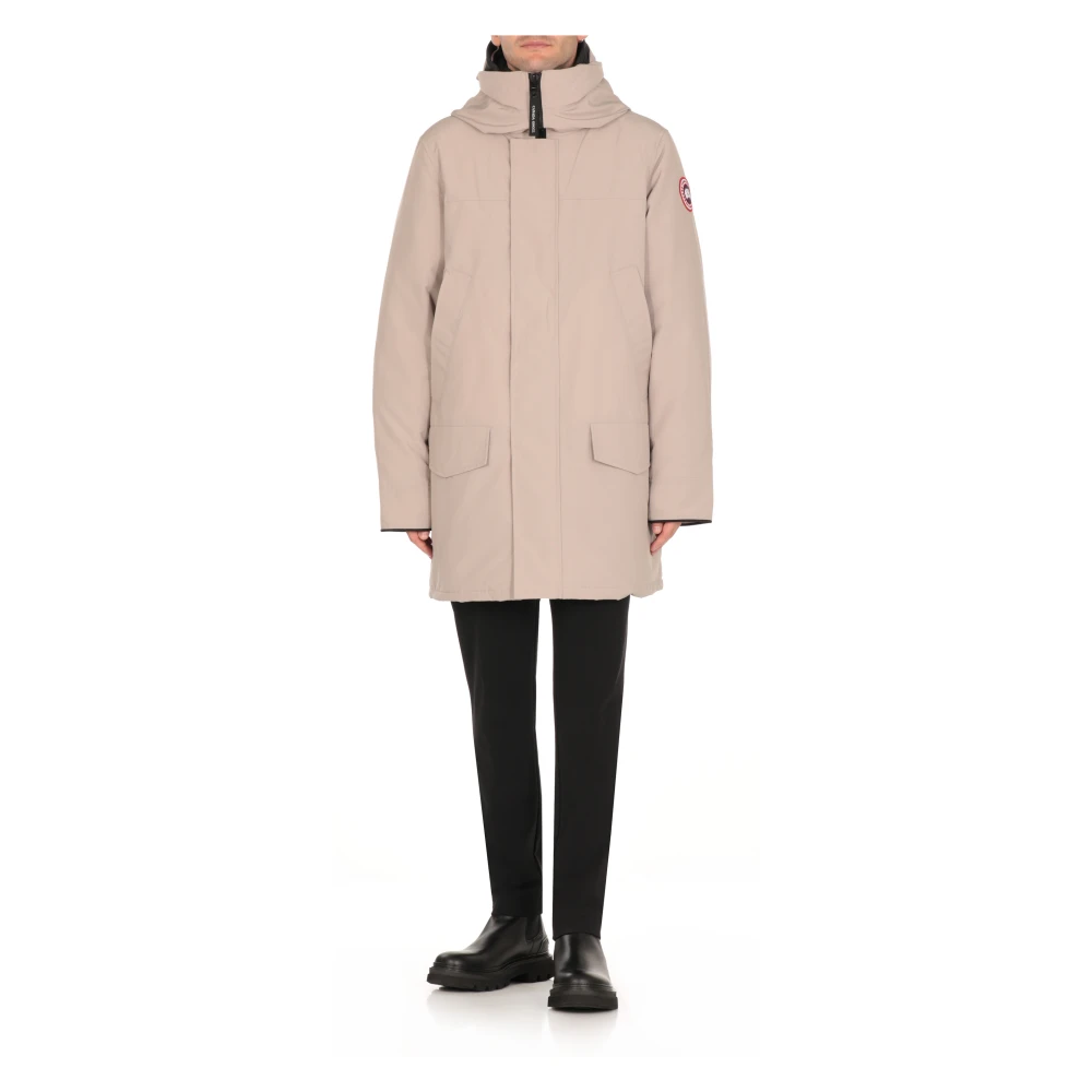 Canada Goose Beige Gewatteerd Donsjack met Capuchon Beige Heren