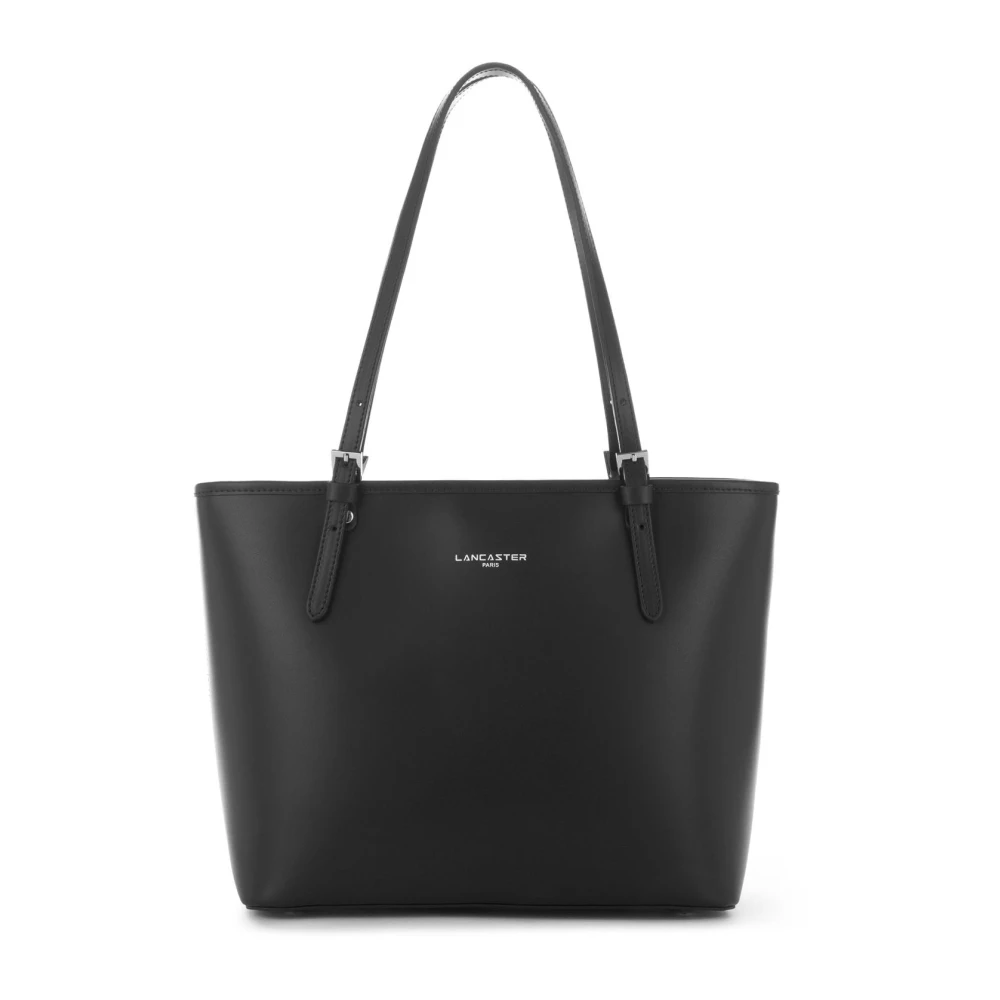 Lancaster Gladde Shopper Zwarte Rits Sluiting Black Dames