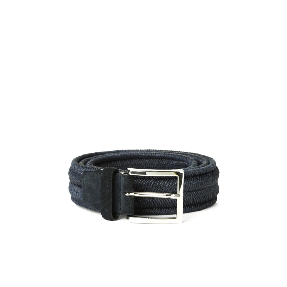 Orciani Men's Blue Cintura Intrecciata Stretch In Tessuto - Belts - 105 Cm - Accessories