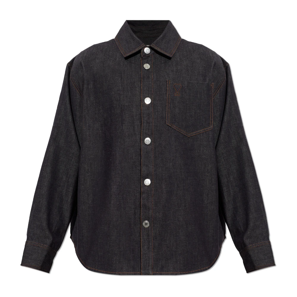 Ami Paris Uomo Blu Magliette, L, New,