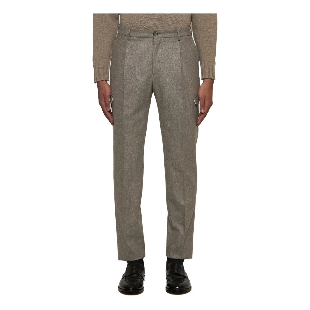 Tagliatore Grijze Wollen Broek met Zakken Gray Heren