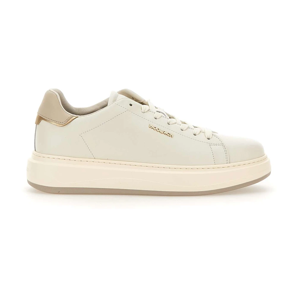 Woolrich Vita Läder Chunky Court Sneakers White, Dam