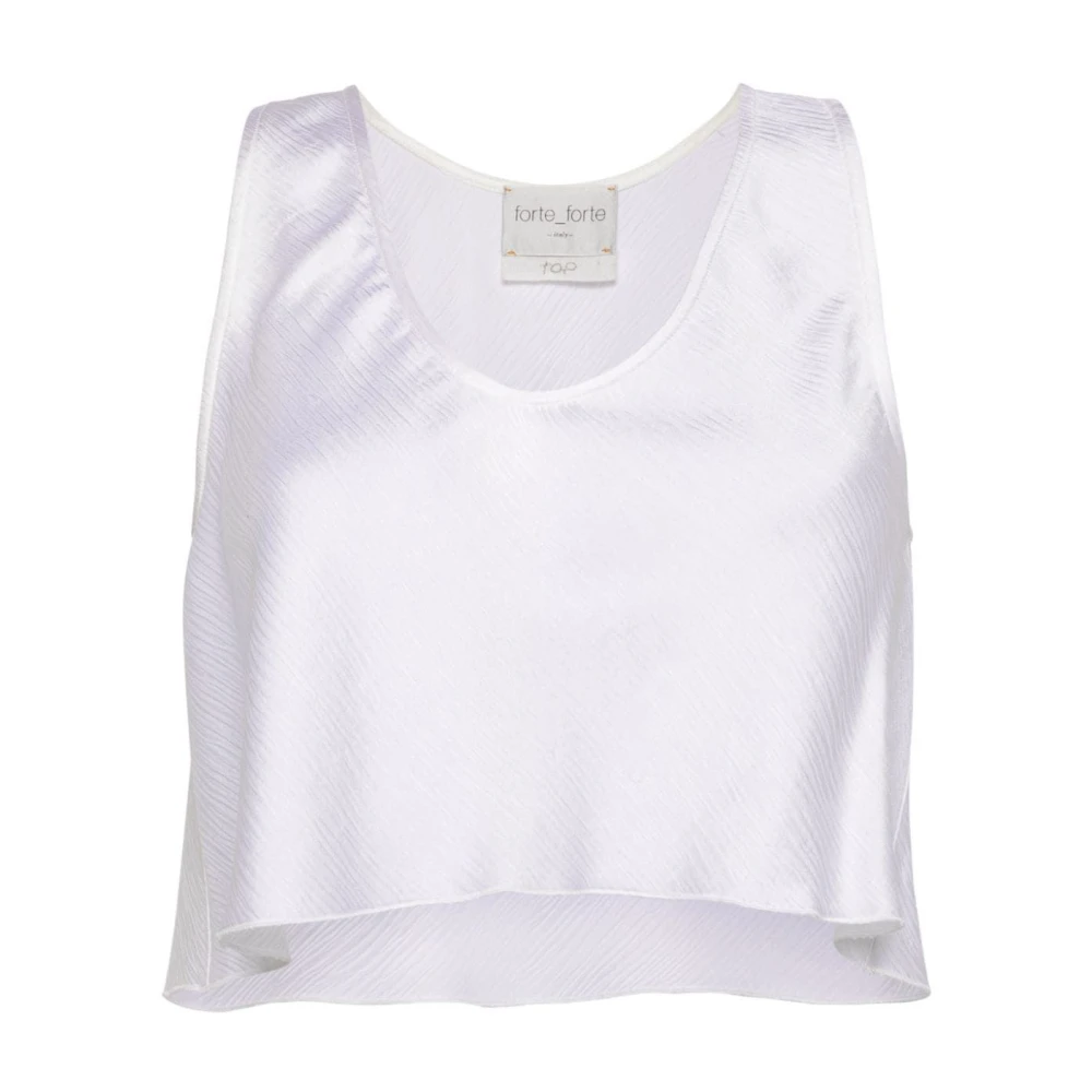 Forte Pure Satijnen Top White Dames