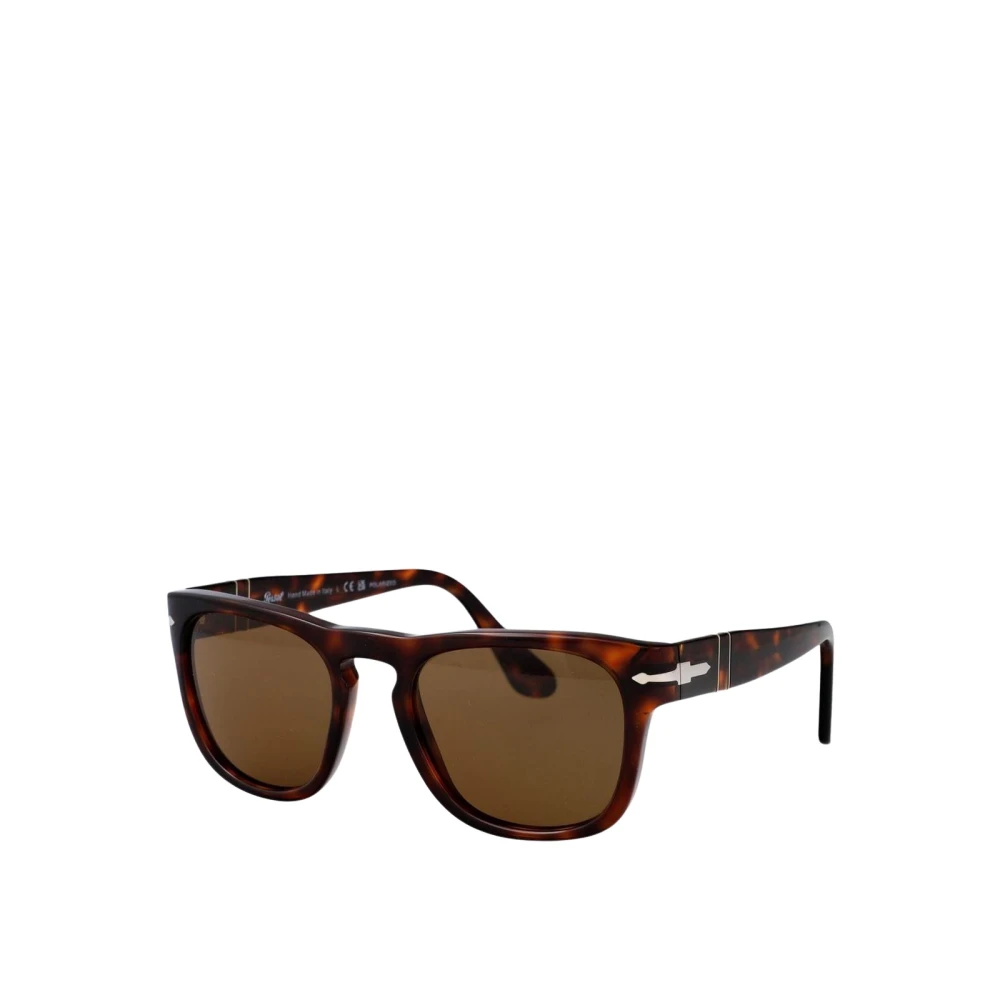 Persol Men's Brown Rectangular Sunglasses For Elegant Style