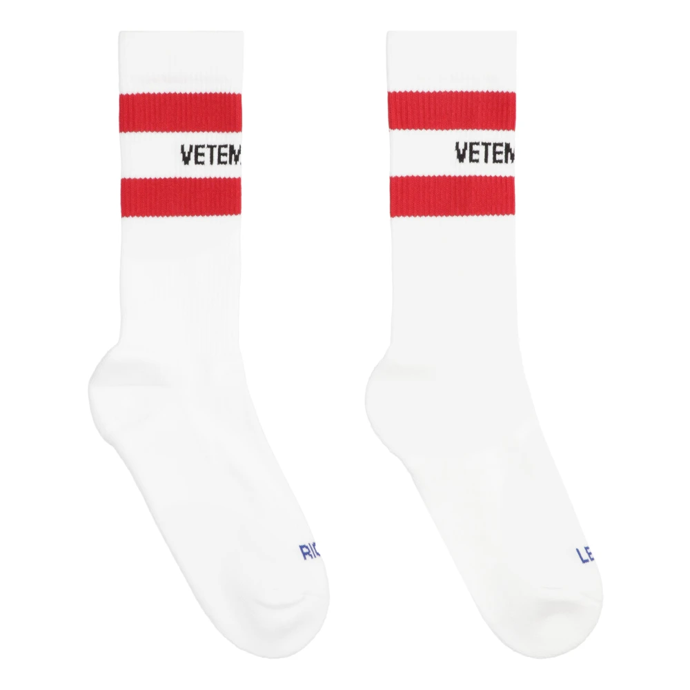 Vetements Logo Katoenen Sokken Contrasterende Kleur White Heren