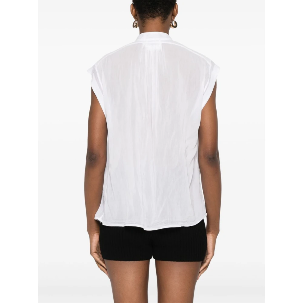 Forte Witte Button-Up Shirt met Gerimpeld Detail White Dames
