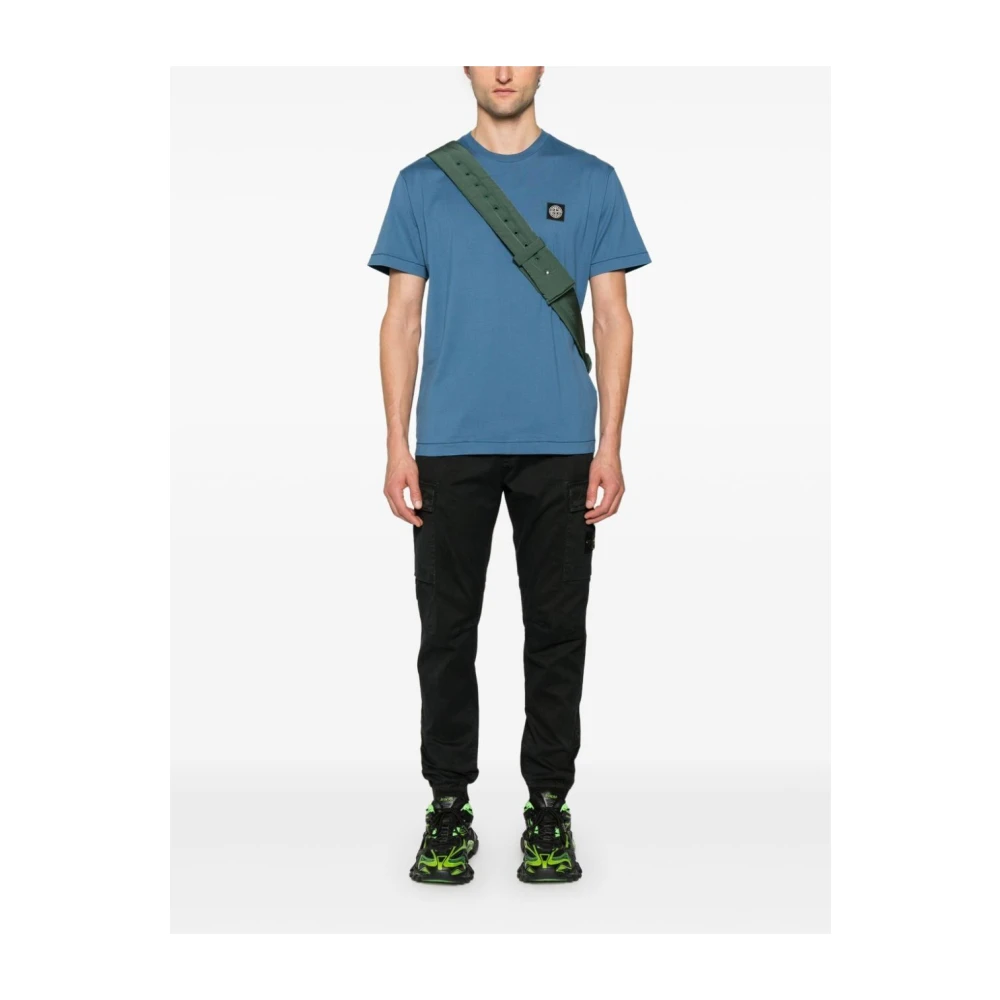 Stone Island Casual Katoenen T-Shirt Blue Heren