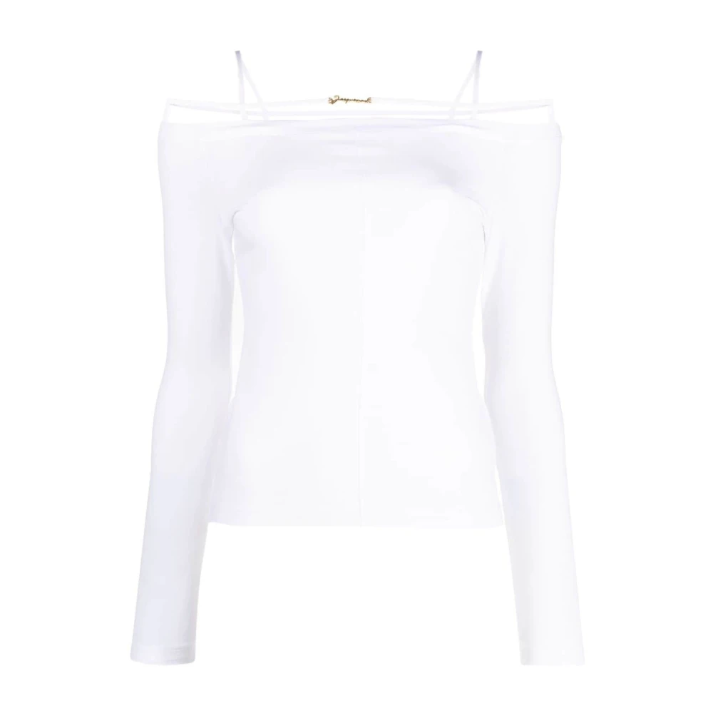 Jacquemus Sierra Off-Shoulder T-Shirt White Dames