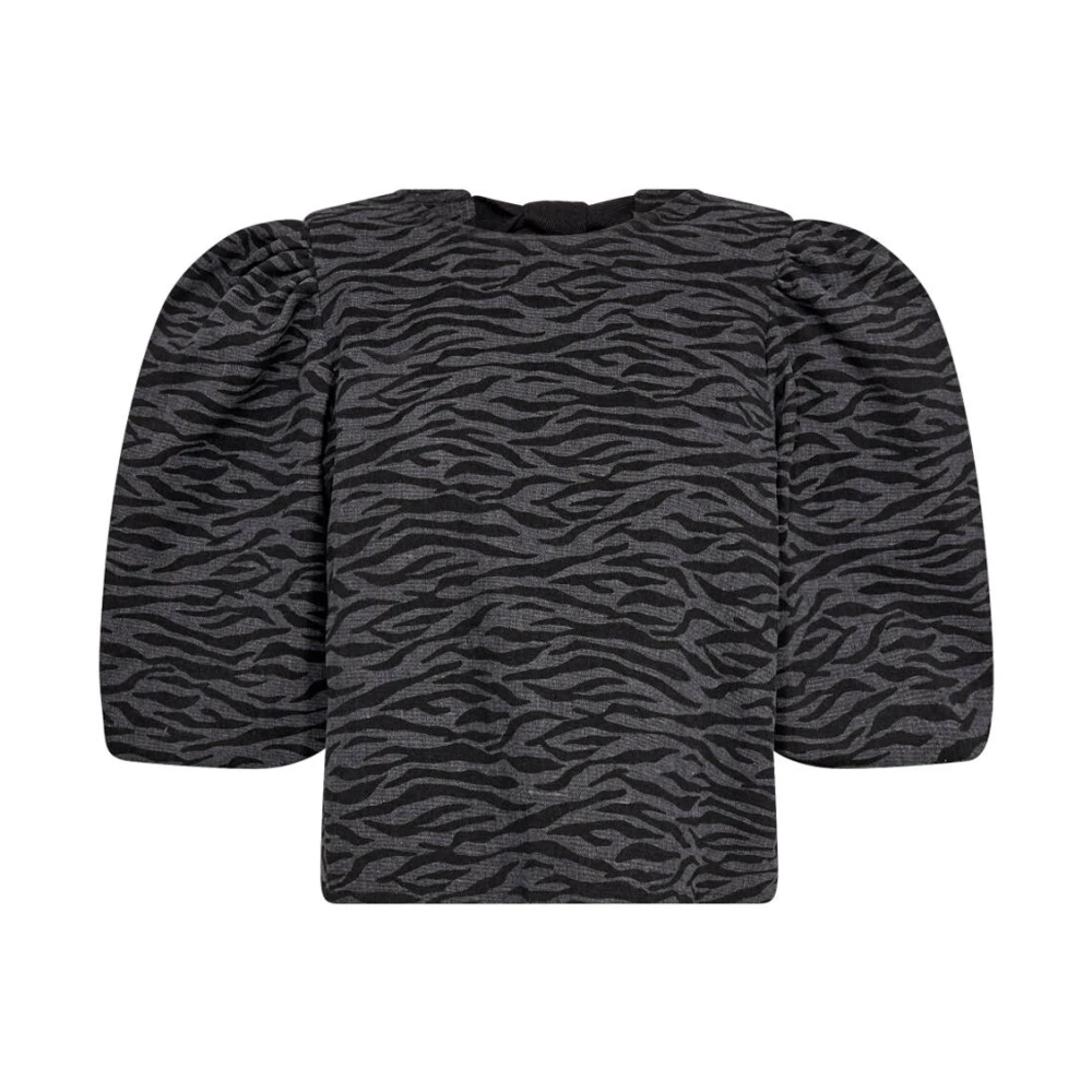 Co'Couture ZebraCC Bow Blouse Black Dames
