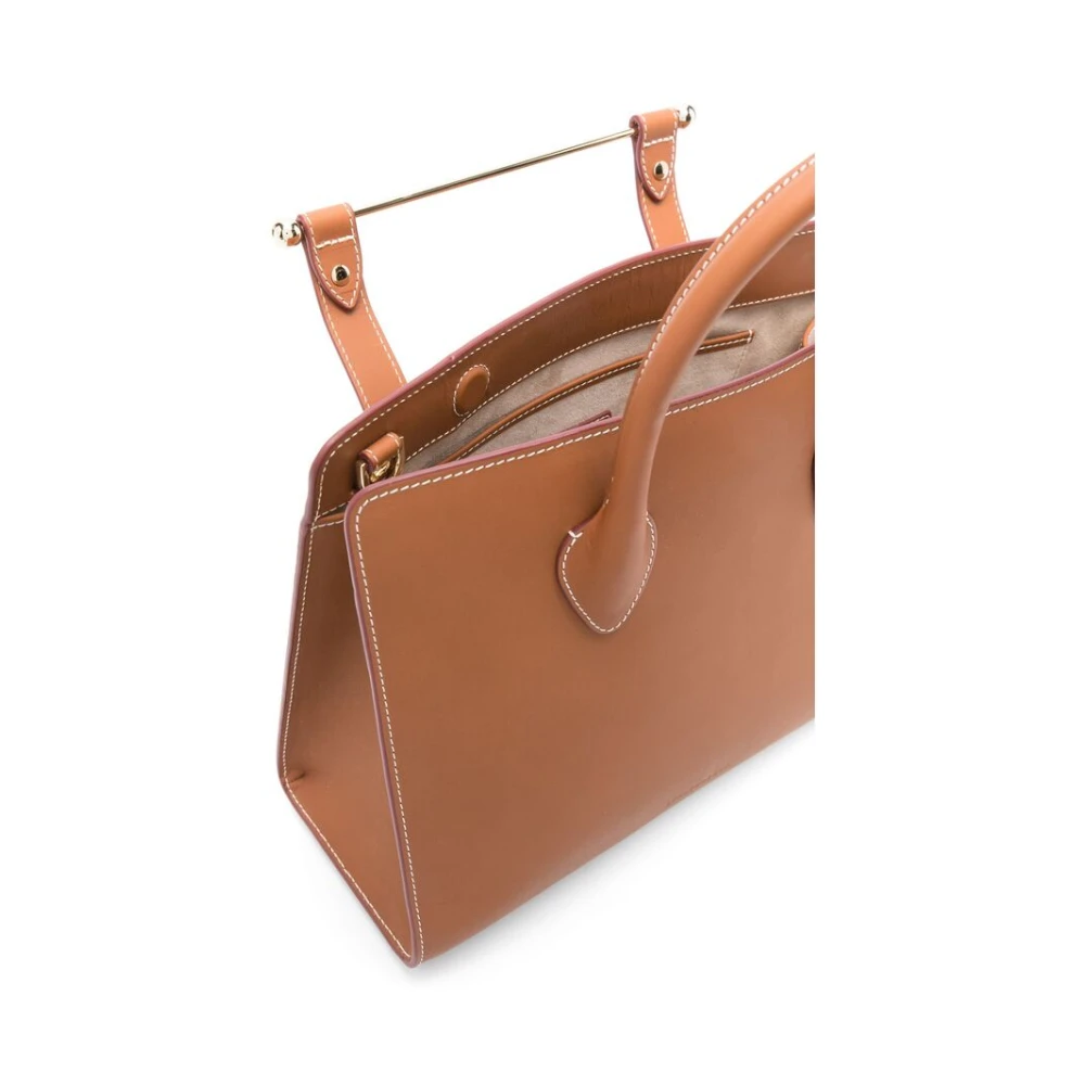 Strathberry Cognac Bruine Handtas met Afneembare Band Brown Dames