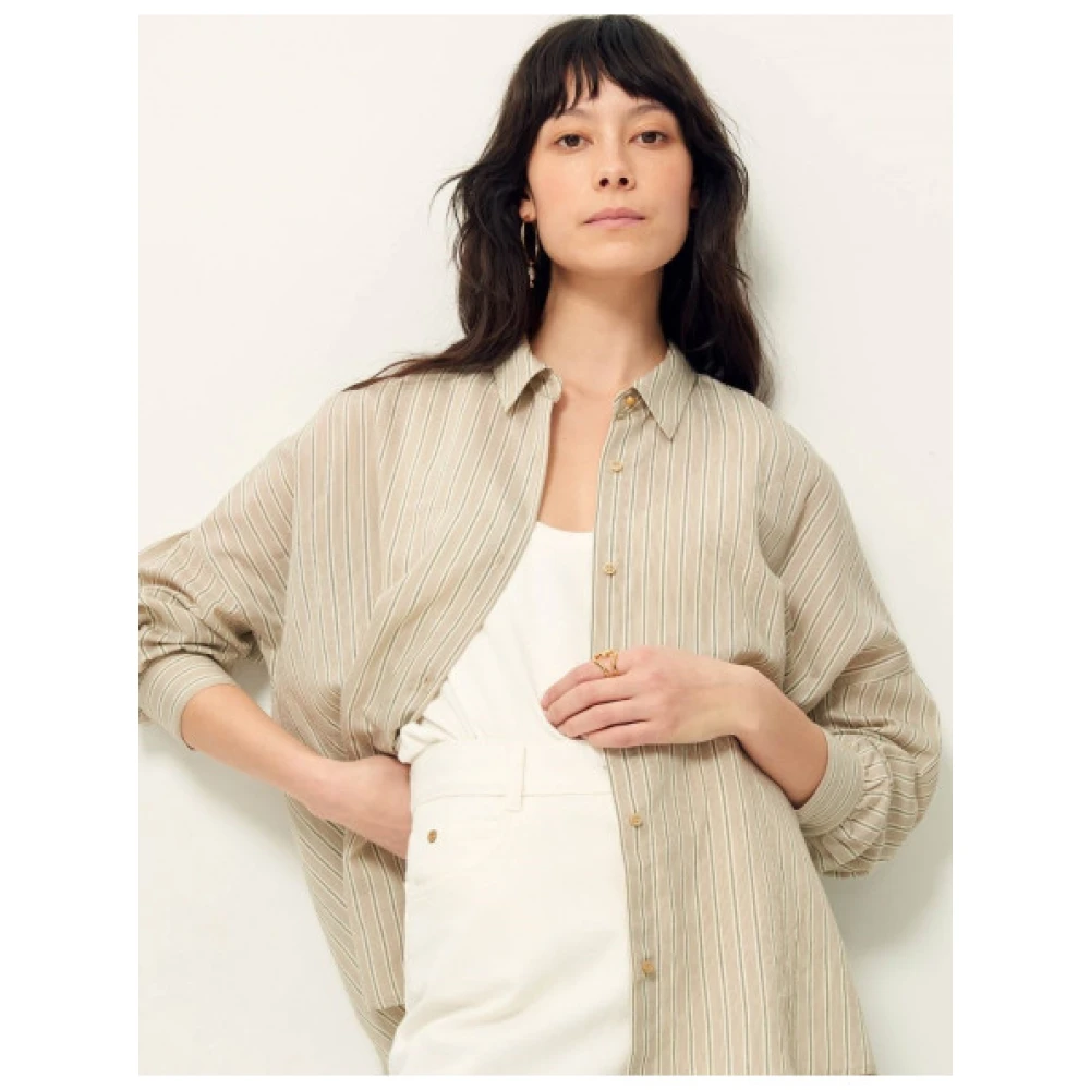 Sessun Botan losse overhemd Beige Dames