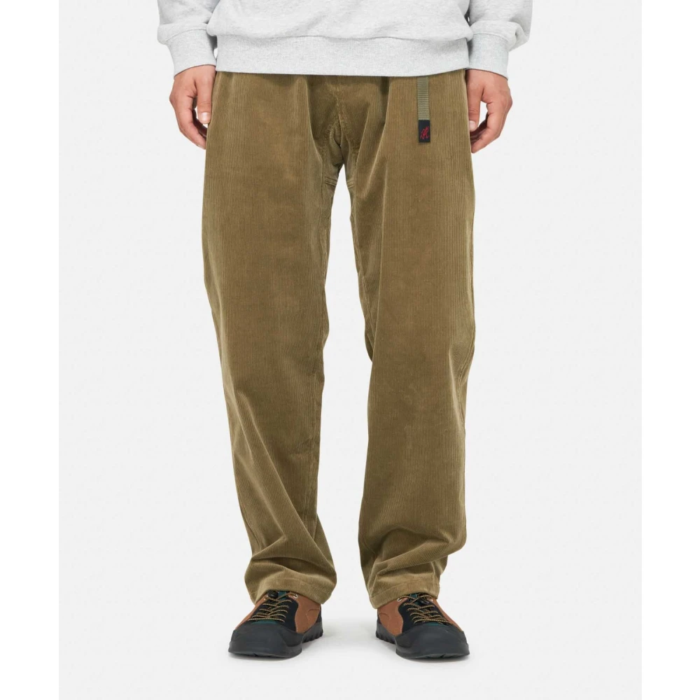 Gramicci Corduroy broek met strikceintuur Green Heren