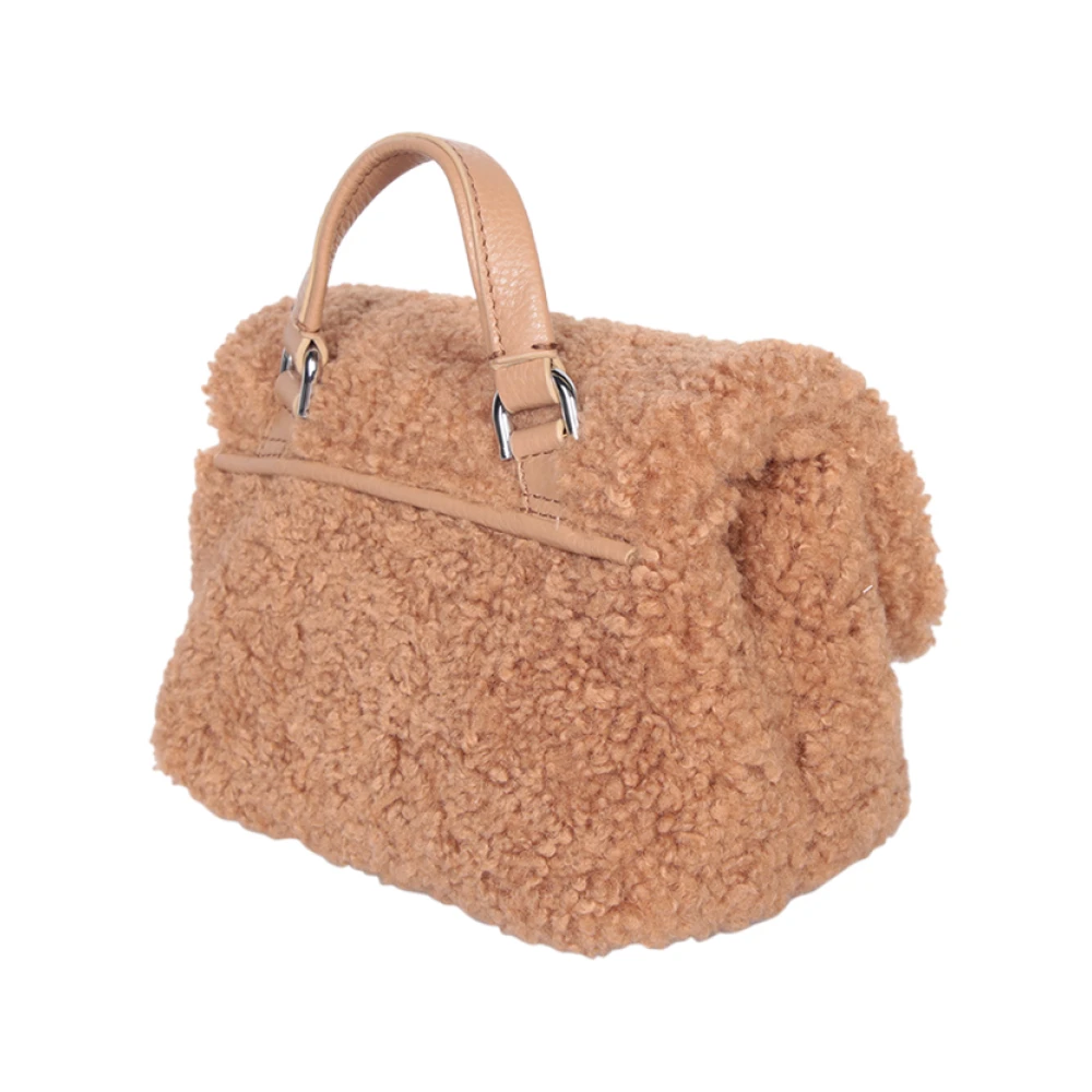 Zanellato Zachte pluche-achtige stoffen stijlvolle tas Brown Dames