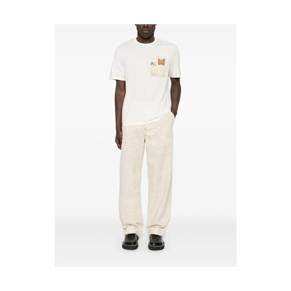Jacquemus Wit Grafische Print Crew Neck T-shirt White Heren