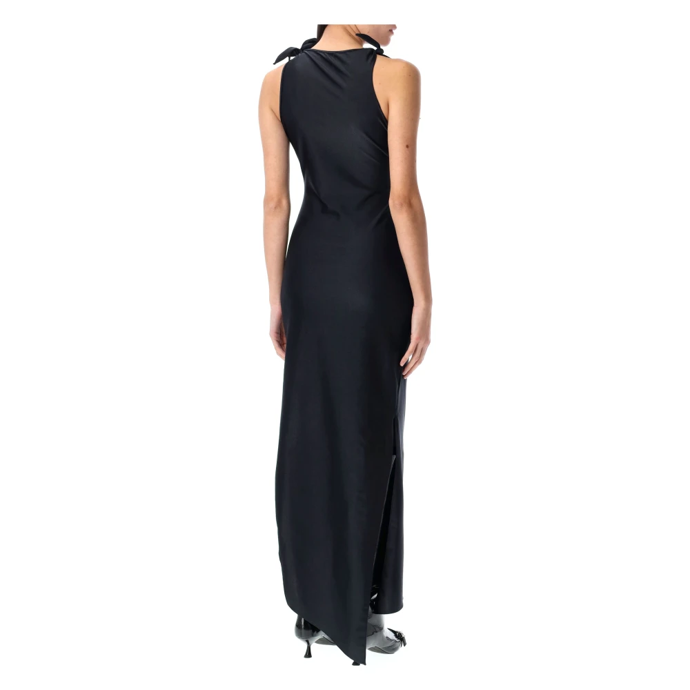 Coperni Bloemige Asymmetrische Jurk Black Dames