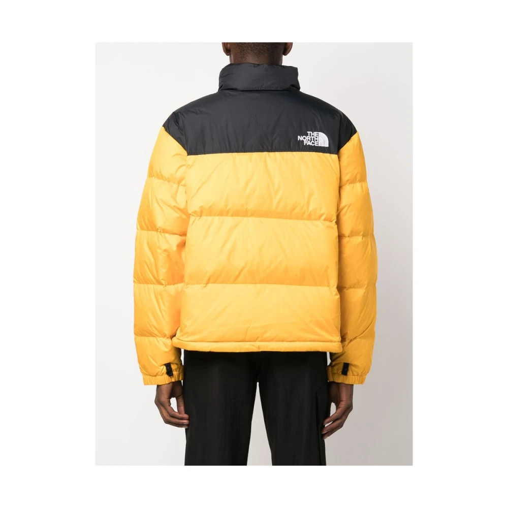 The North Face Geel Zwart Gewatteerd Donsjack Yellow Heren