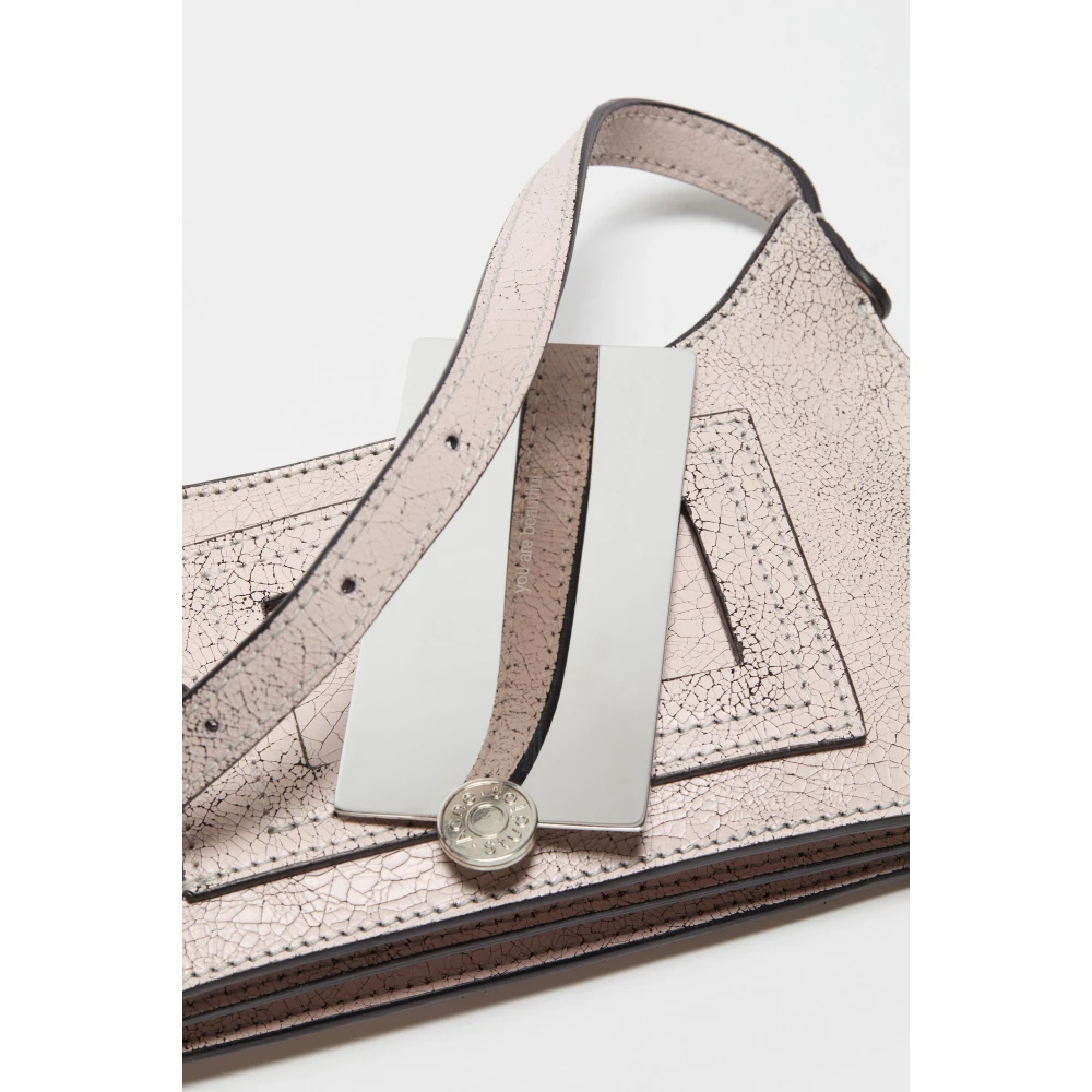 Acne Studios Roze Micro Platt Leren Tas Pink Dames