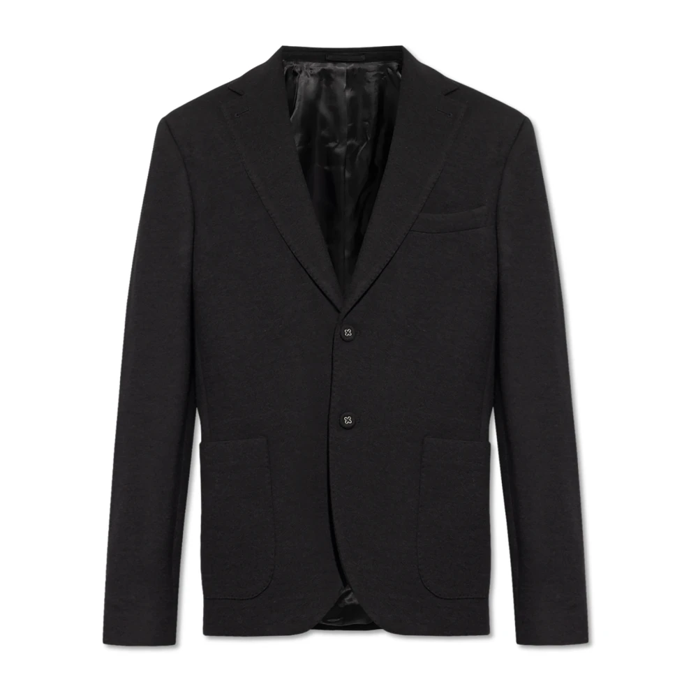 Officine Générale Blazer met wollen afwerking Black Heren
