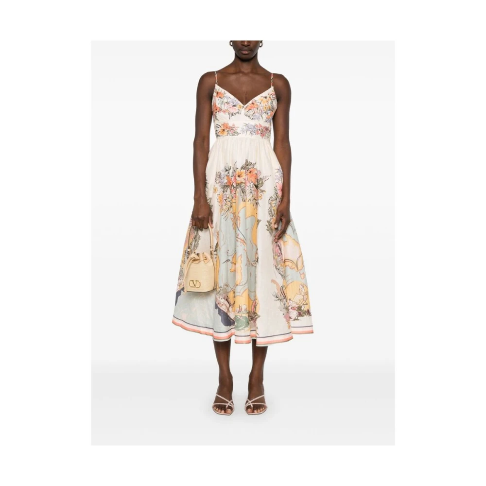 Zimmermann Beige Jurk met Rits en Zakken Multicolor Dames