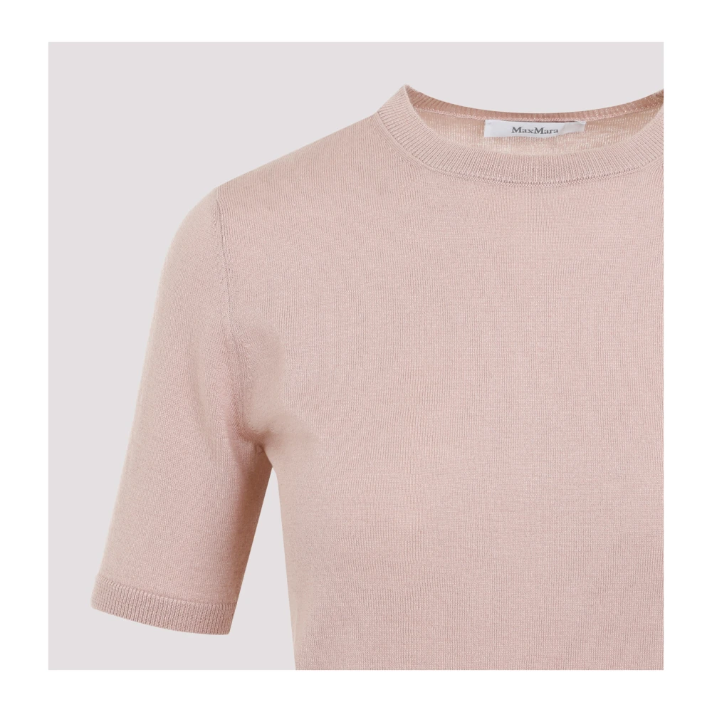 Max Mara Zijde Kasjmier Crew Neck Sweater Pink Dames