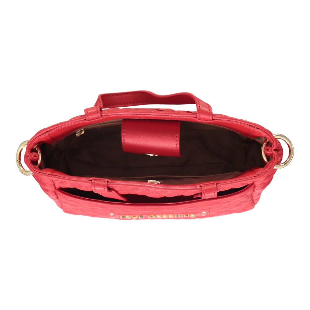 Love Moschino Gewatteerde Handtas met Afneembare Clutch Red Dames