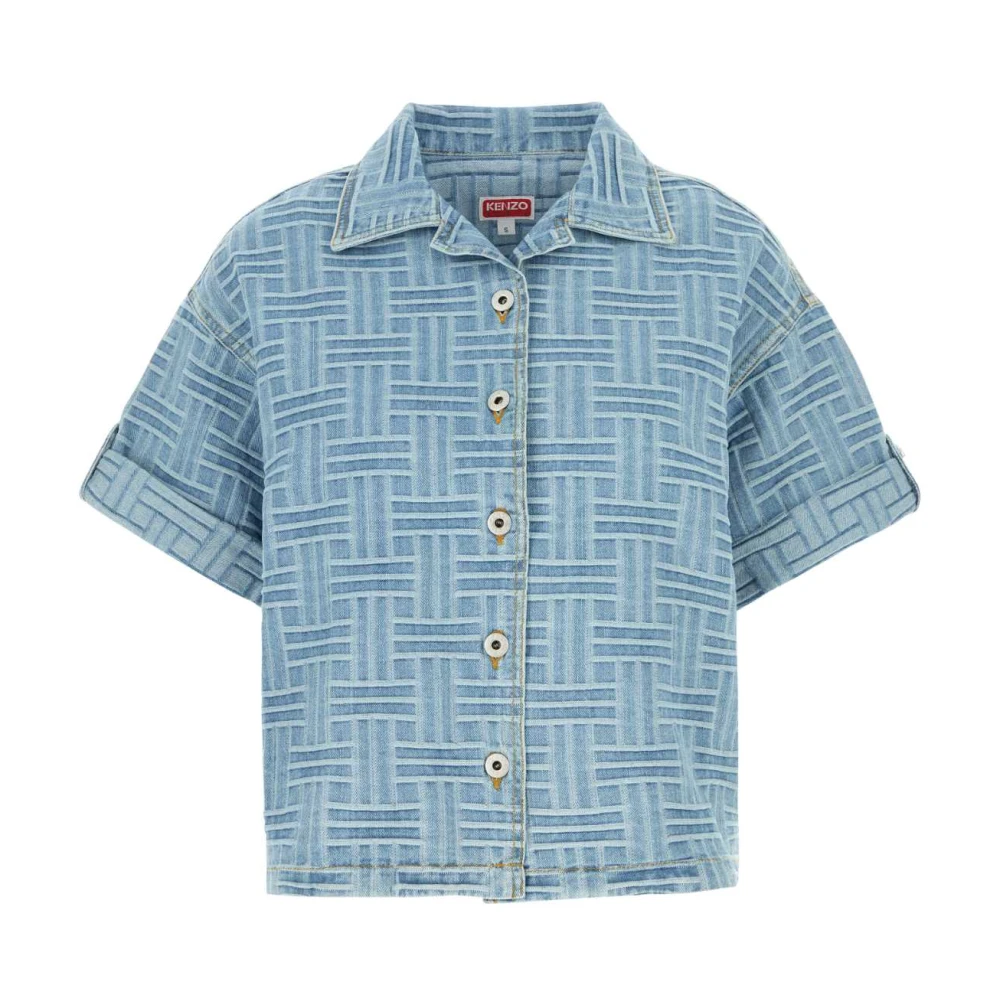 Kenzo Stijlvol Geborduurd Denim Overhemd Blue Dames