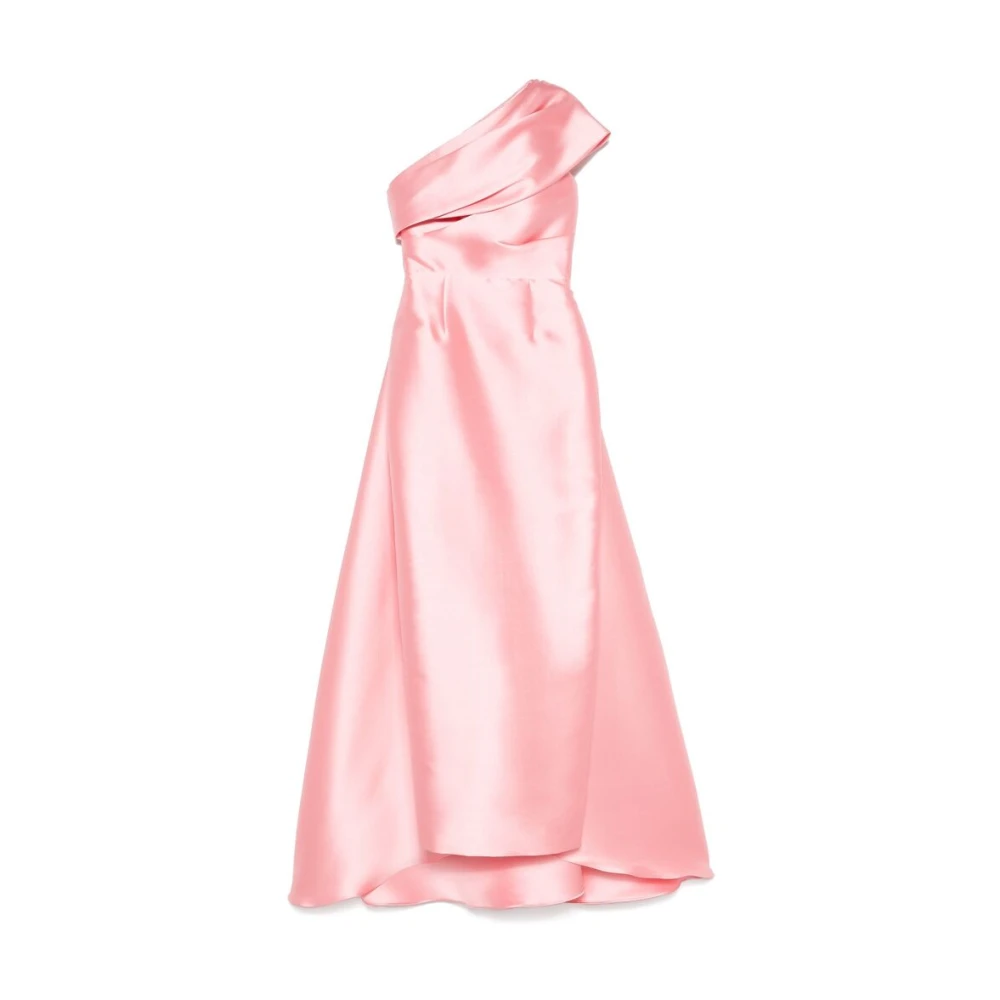 Solace London Rosa Satin Enaxlad Klänning Pink, Dam