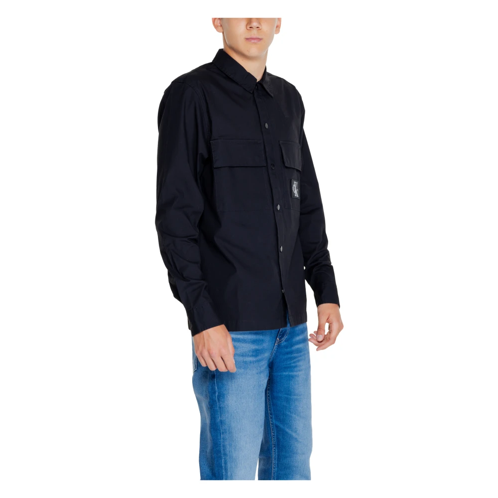 Calvin Klein Jeans Cargo Overshirt Herfst Winter Collectie Black Heren