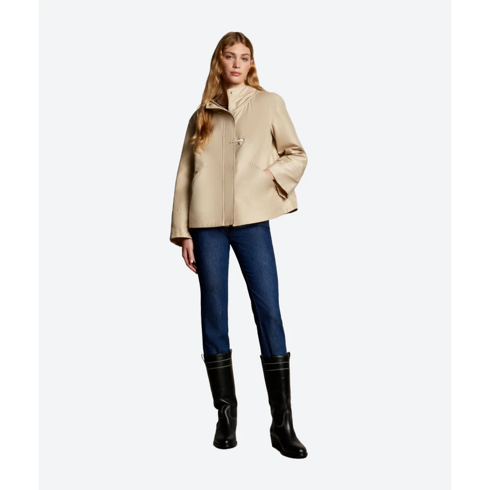 Fay Korte waterdichte parka met capuchon Beige Dames