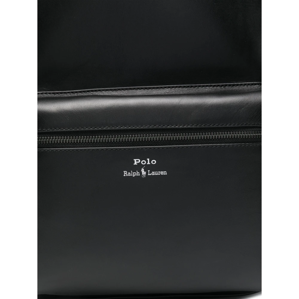 Polo Ralph Lauren Casual Zwarte Leren Rugzak Black Heren