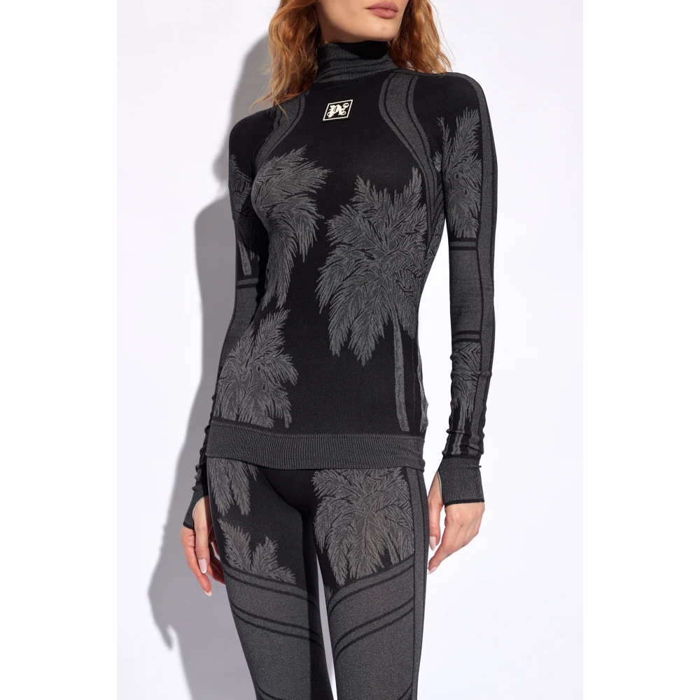 Palm Angels Patterned top with logo Black Dames