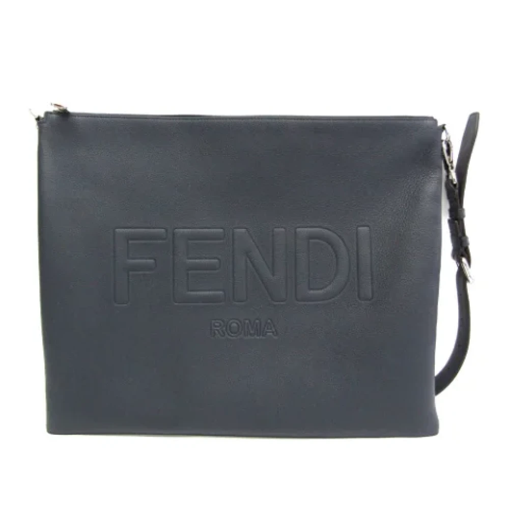 Fendi Vintage Pre-owned Leather shoulder-bags Blue Dames