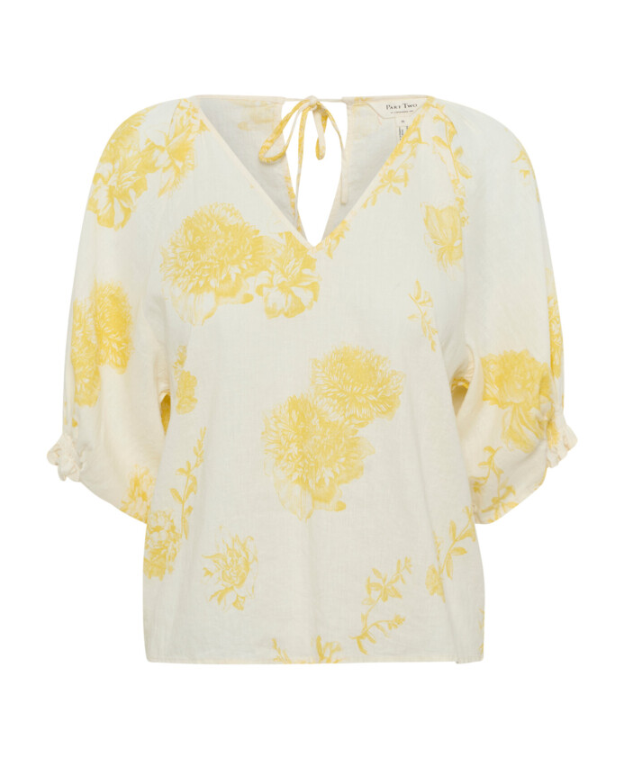 chemisier-jaune-eclatant-a-imprime-floral
