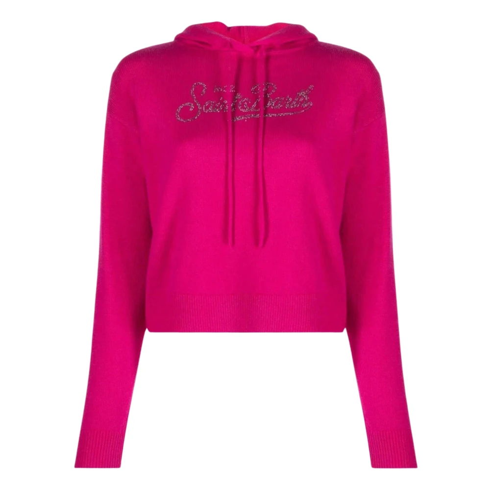 MC2 Saint Barth Fuchsia Hoodie Cashmere Blandning Pink, Dam