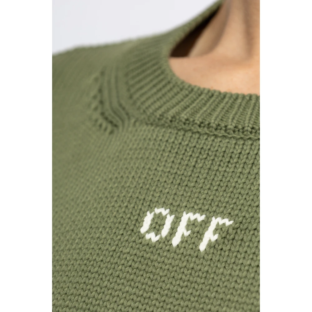 Off White Trui met logo Green Heren