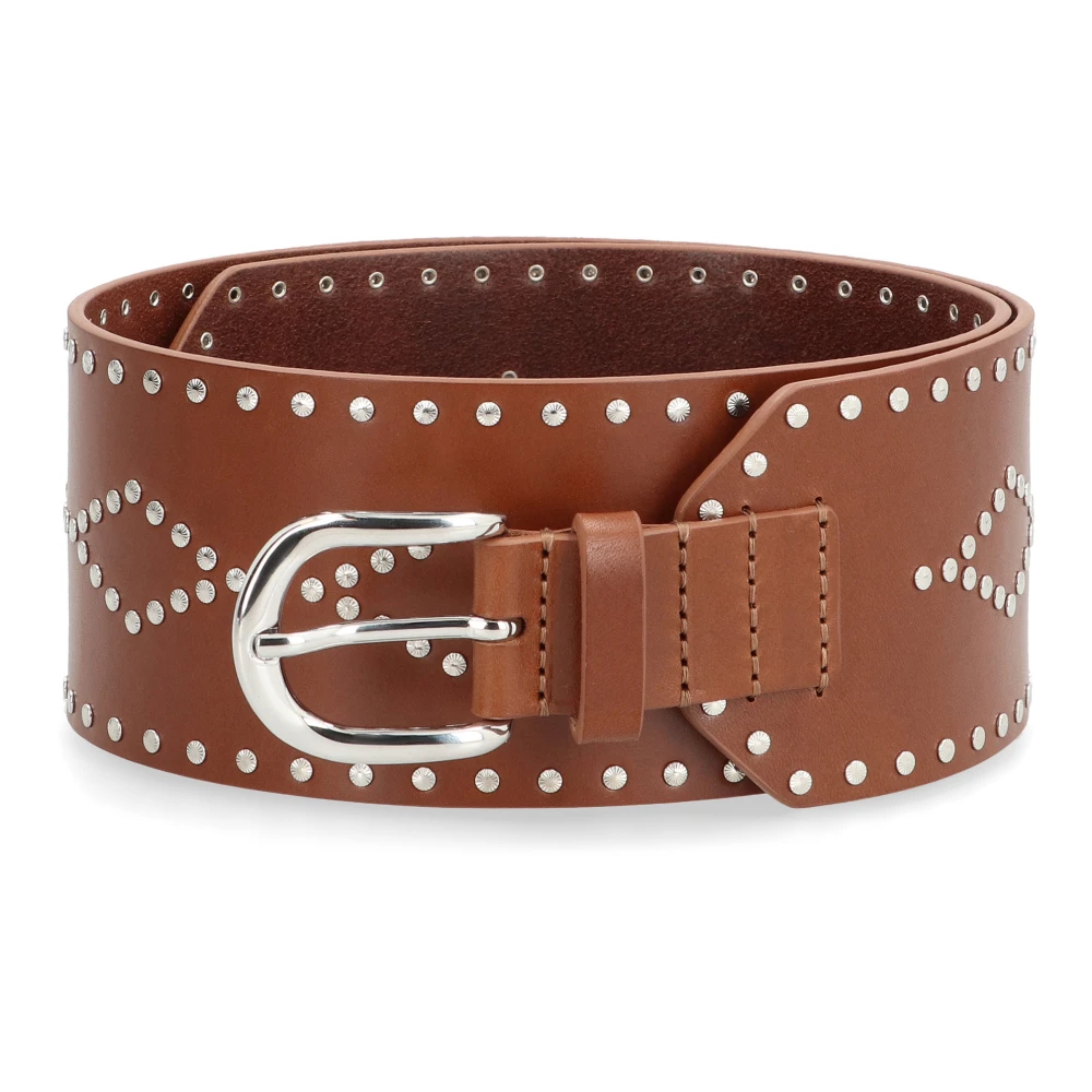 Isabel marant Studded Leren Riem Brown Dames