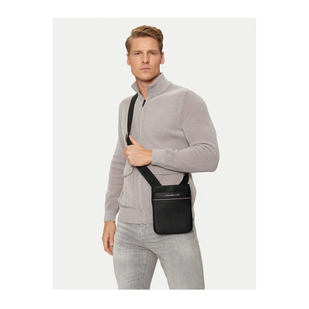 Tommy Hilfiger Zwarte Schoudertas met Logo Black Heren