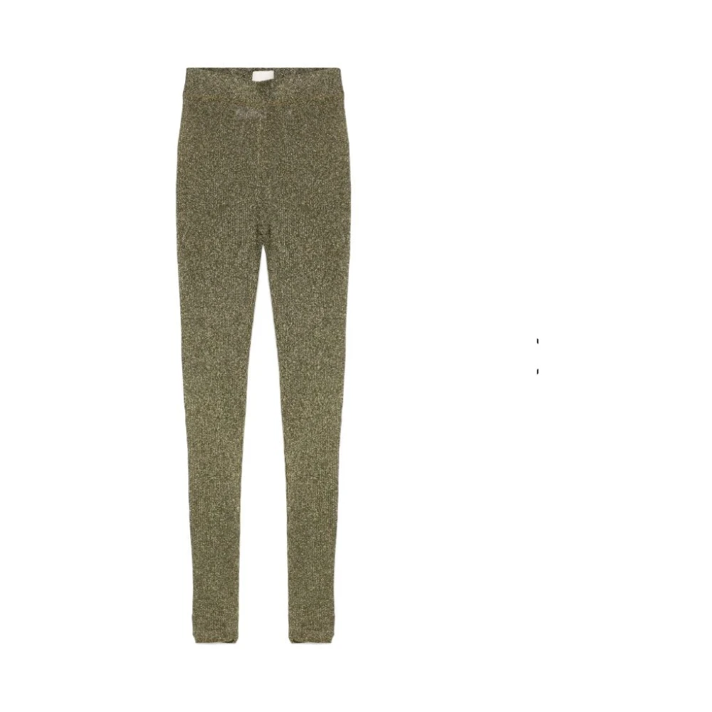 Isabel marant Khaki Geribbelde Gebreide Skinny-Fit Broek Green Dames