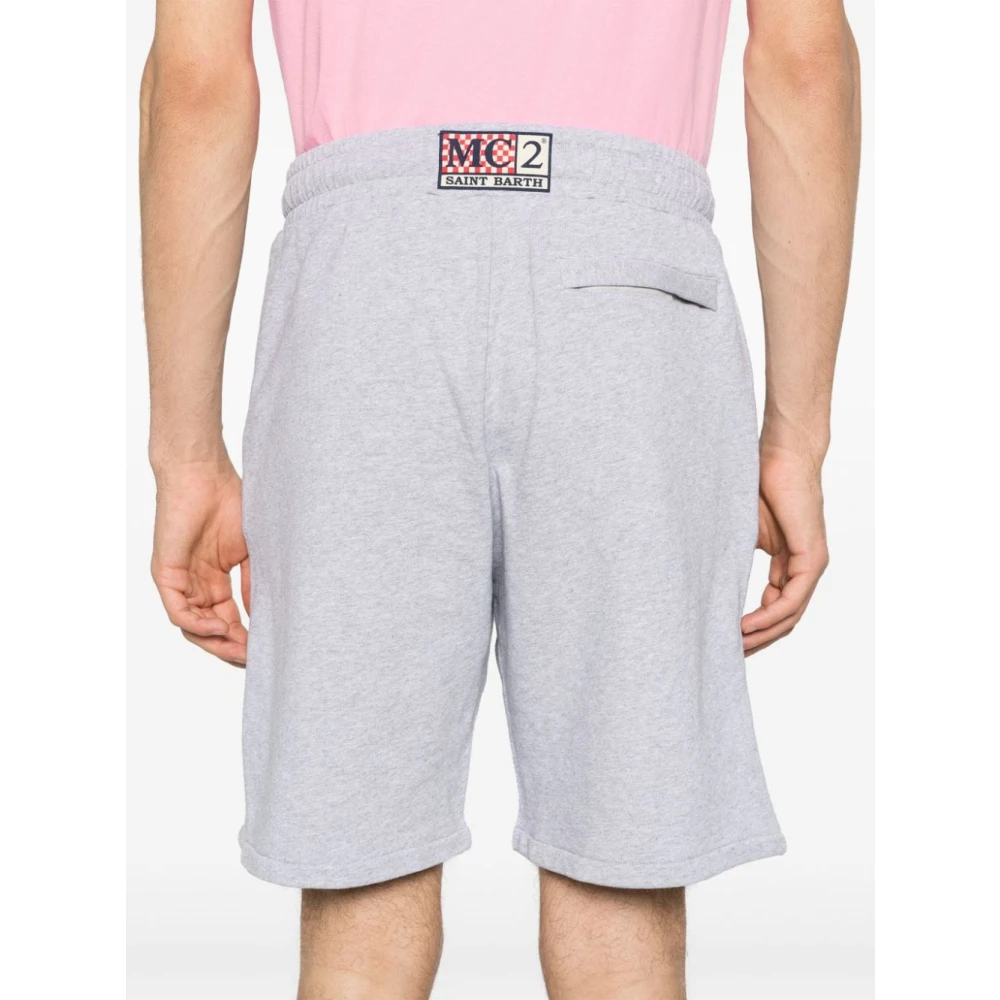 MC2 Saint Barth Grijze Jersey Shorts met Logo Borduursel Gray Heren