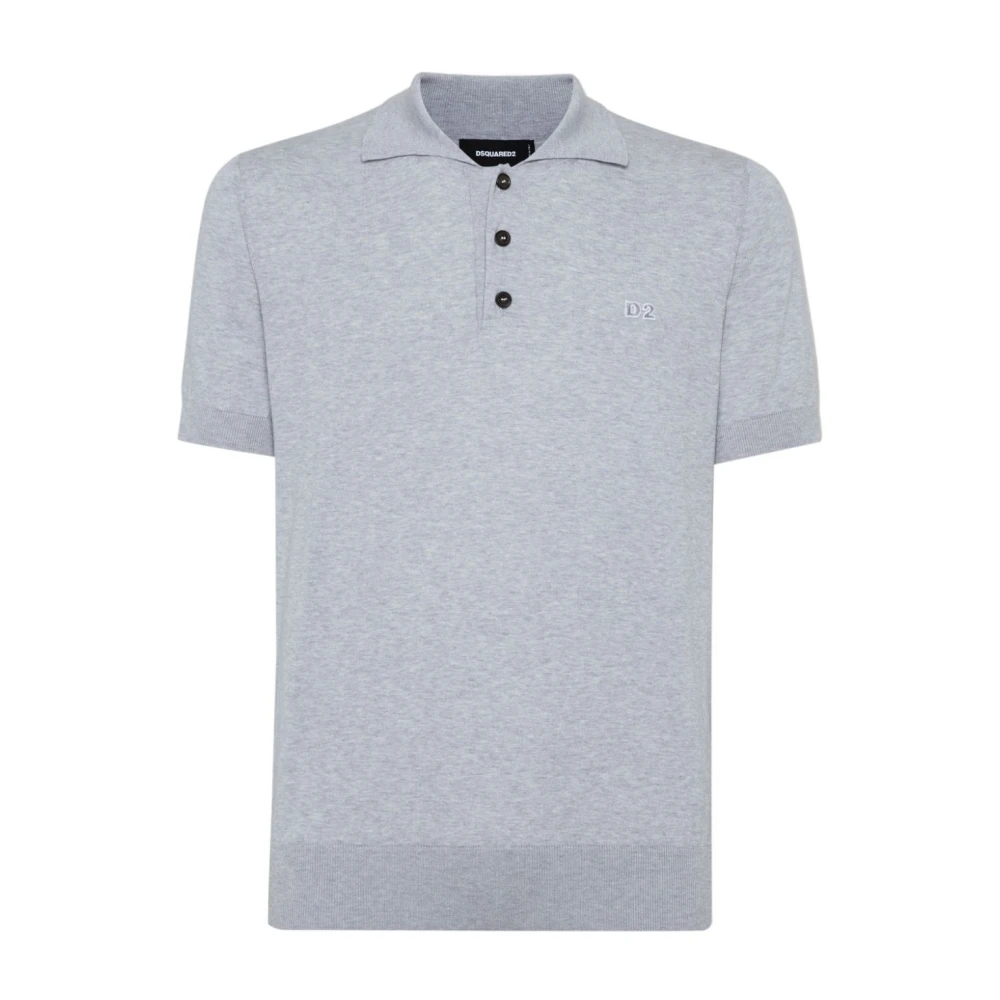 Dsquared2 Gemêleerd Katoenen Poloshirt Gray Heren