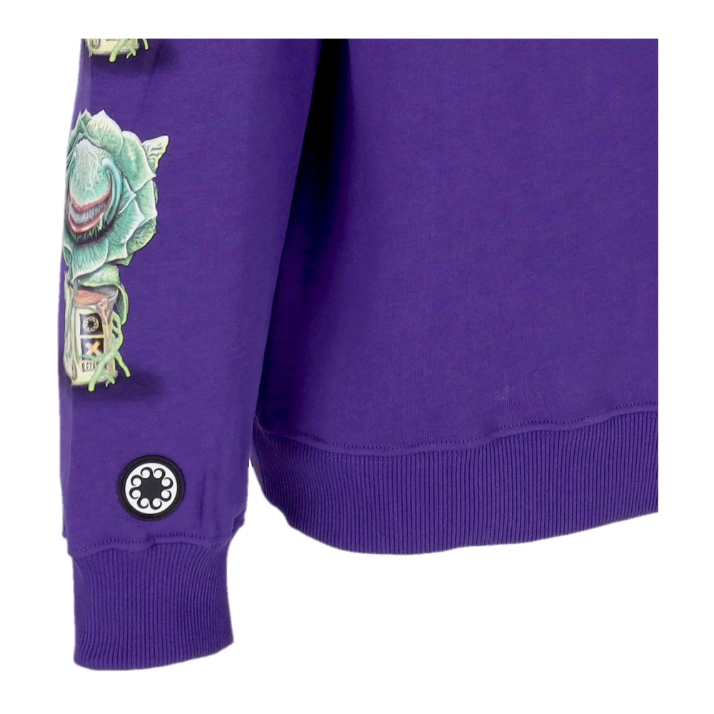 Octopus Paarse Herenhoodie met Feed Me Print Purple Heren