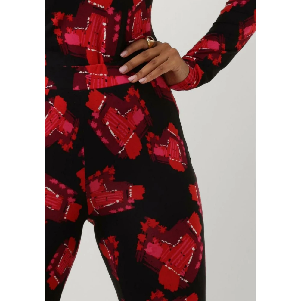 Refined Department Flared Zwarte Broek Abba Multicolor Dames