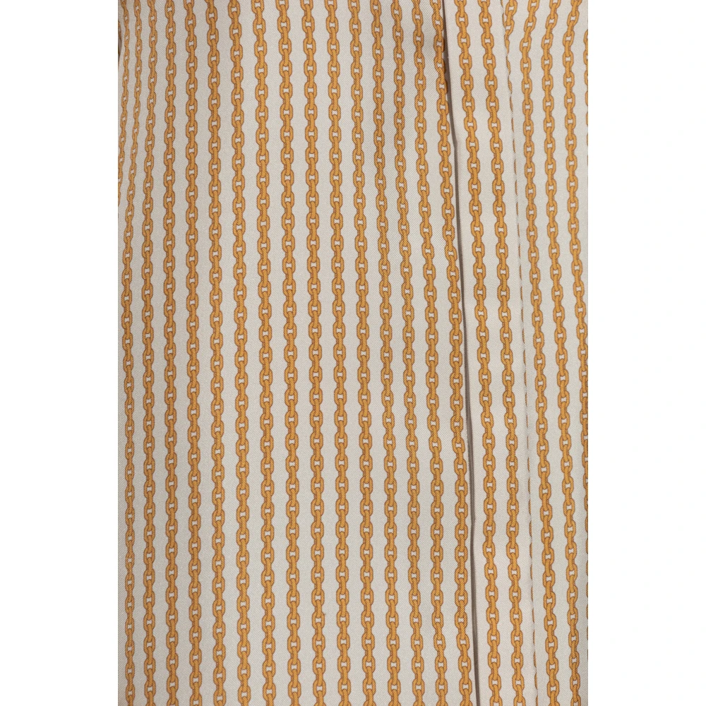 Versace Zijden shirt met print Beige Dames