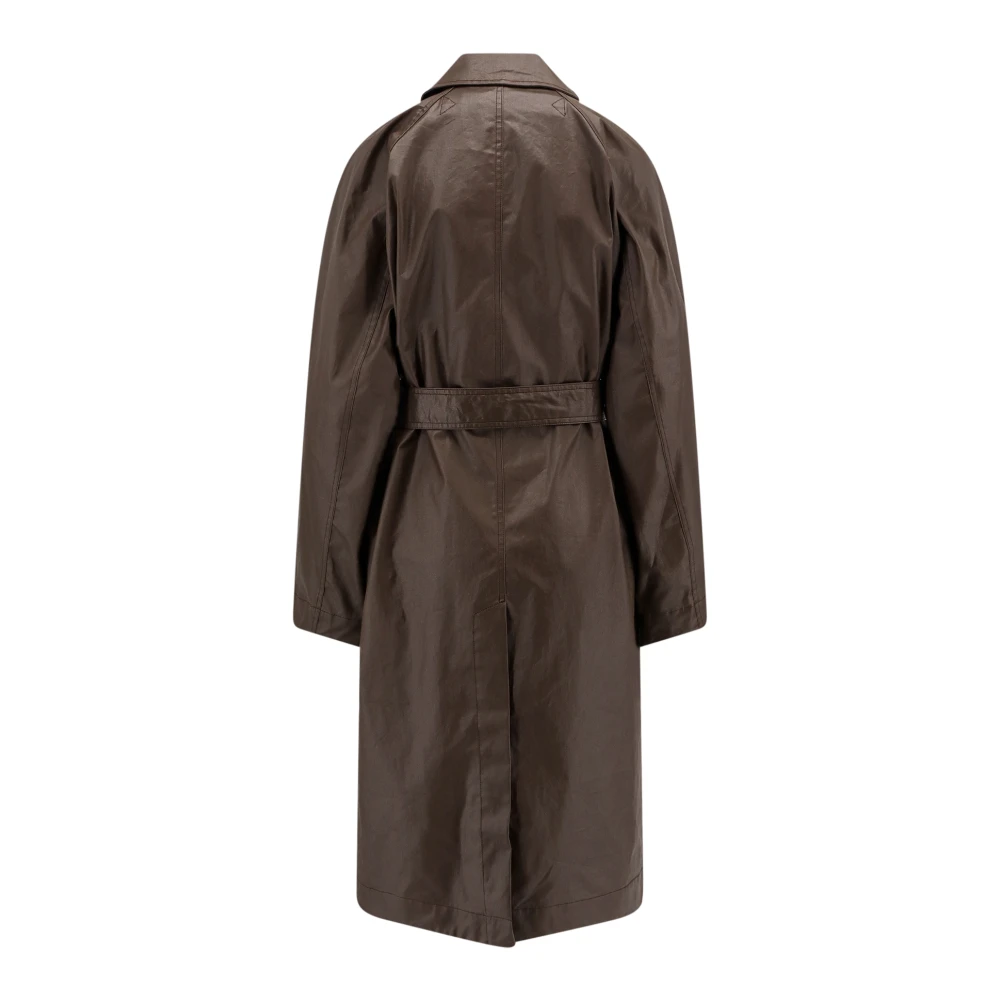 Lemaire Gecoate Canvas Trenchcoat Brown Dames