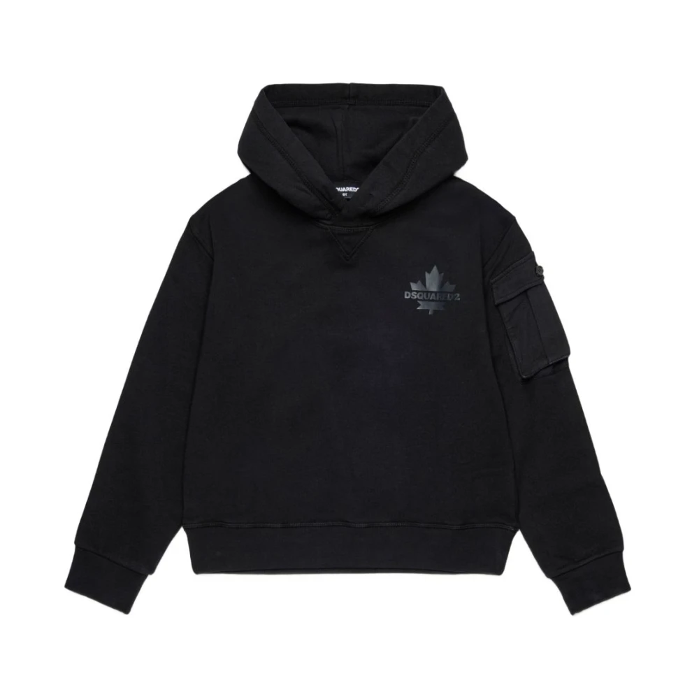 Dsquared2 Men's Black Sweatshirt With Maple Leaf