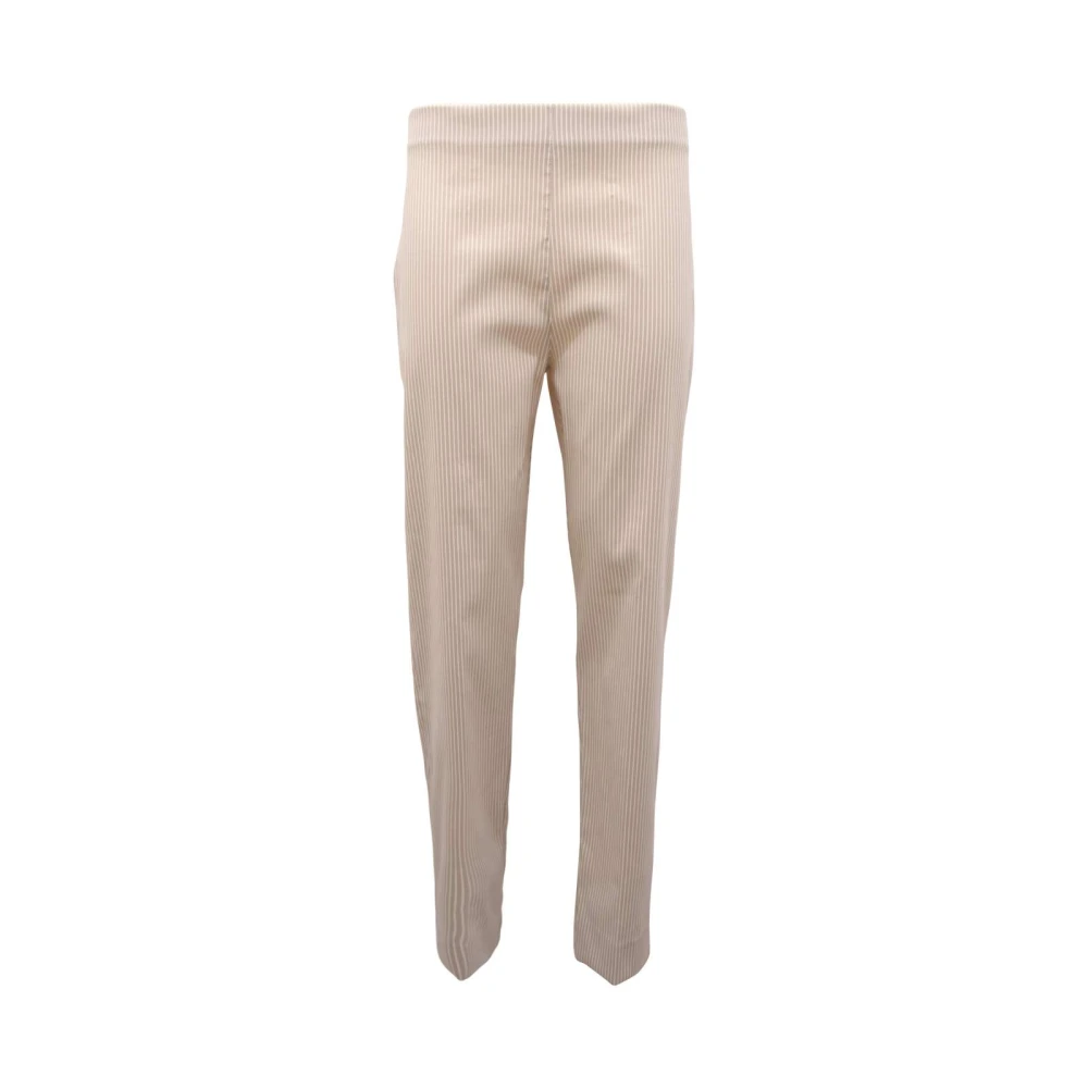 D.exterior Women's Beige Stretch Trousers With Riga Pattern