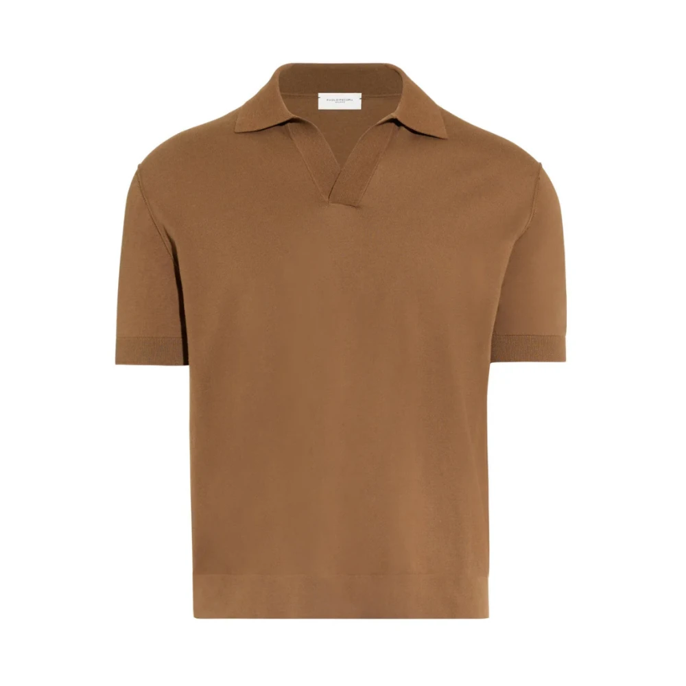 Paolo Pecora Men's Brown Maglia A Polo - Polo Shirts - 2XL - Tops